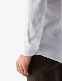 ETON Casual Spread-collar Linen Shirt -Selfidges Launches R04088482 WHITE ALT05