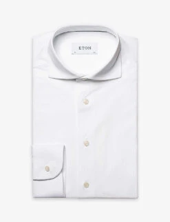 ETON Four-way Stretch Contemporary-fit Stretch-woven Shirt -Selfidges Launches R04088503 WHITE ALT05