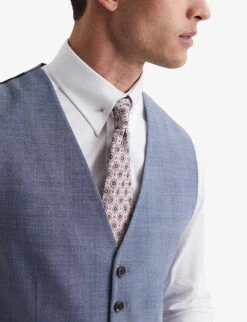 Reiss Wish Slim-fit Stretch Wool-blend Waistcoat -Selfidges Launches R04091599 SOFTBLUE ALT04