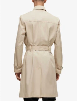 Hugo Double-breasted Water-repellent Regular-fit Woven Trench Coat -Selfidges Launches R04093175 LIGHTBEIGE ALT03