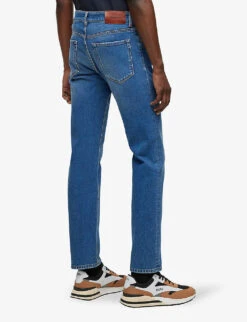 Boss Business Leisure Regular-fit Mid-rise Stretch-denim Jeans -Selfidges Launches R04093464 BRIGHTBLUE ALT03