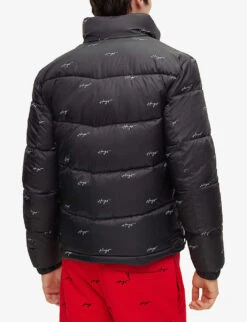 Hugo Logo-print Padded Recycled-polyester Hooded Jacket -Selfidges Launches R04093573 BLACK ALT03