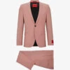 Hugo Single-breasted Slim-fit Wool-blend Suit -Selfidges Launches R04093574 MEDIUMPINK M