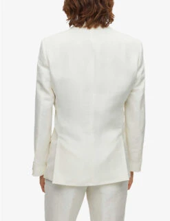 Hugo Single-breasted Slim-fit Linen-blend Suit -Selfidges Launches R04093671 WHITE ALT03