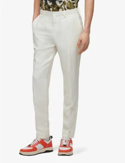 Hugo Single-breasted Slim-fit Linen-blend Suit -Selfidges Launches R04093671 WHITE ALT04