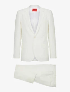 Hugo Single-breasted Slim-fit Linen-blend Suit