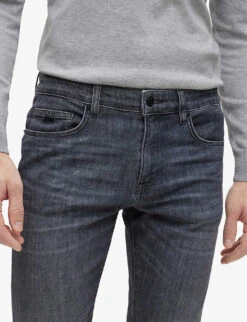 Boss Business Leisure Straight-leg Regular-fit Stretch-cotton Jeans -Selfidges Launches R04093703 MEDIUMGREY ALT04