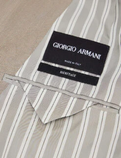 Giorgio Armani Double-breasted Regular-fit Woven Suit -Selfidges Launches R04096683 PEWTER ALT08