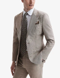 Reiss Pew Houndstooth Slim-fit Wool Blazer 10 Reiss Pew Houndstooth Slim-fit Wool Blazer -Selfidges Launches R04098634 BROWN ALT02