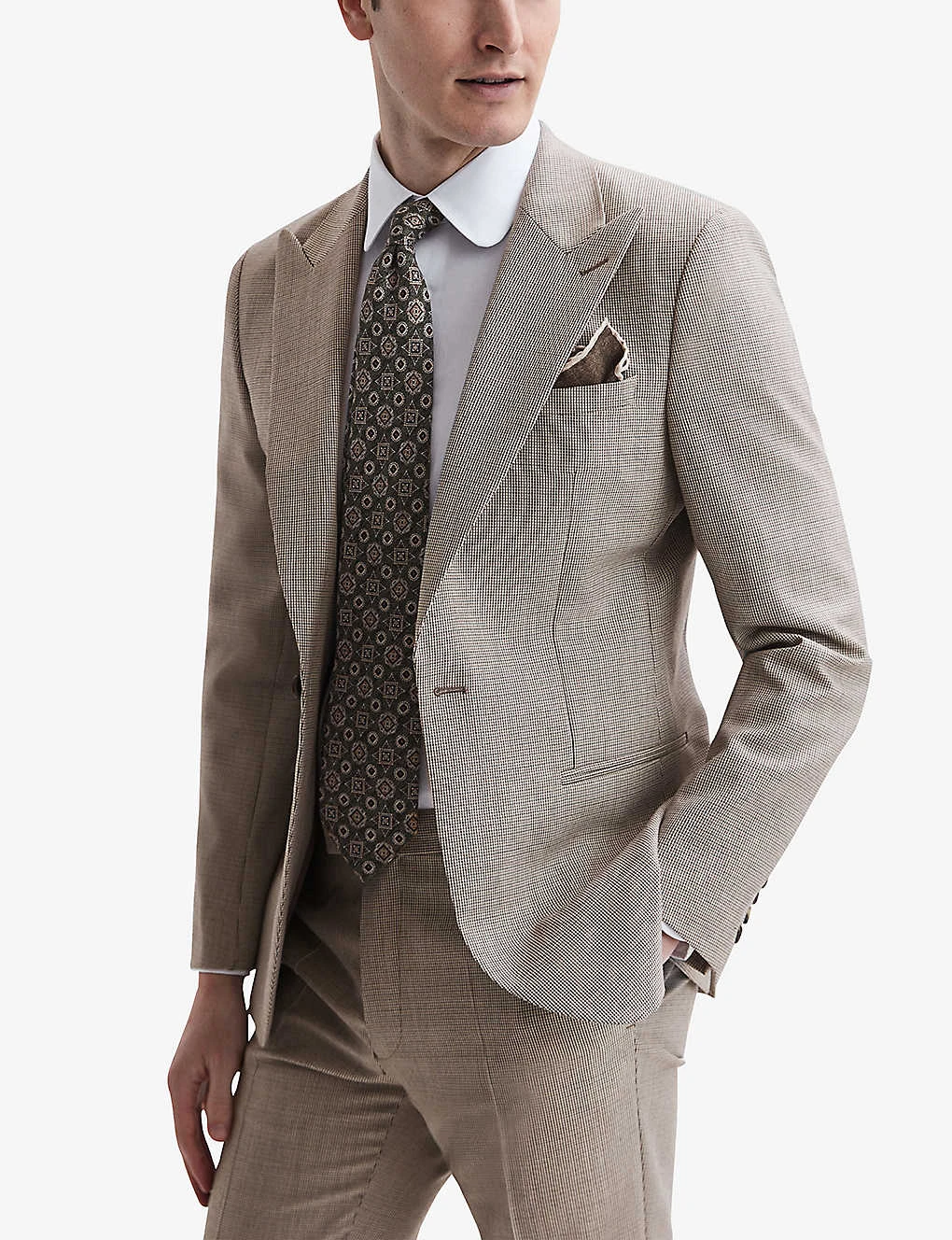 Reiss Pew Houndstooth Slim-fit Wool Blazer 5 Reiss Pew Houndstooth Slim-fit Wool Blazer - Image 3