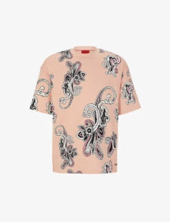 Hugo Paisley-print Oversized Cotton T-shirt