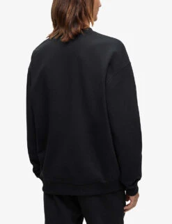 Hugo Double-logo Relaxed-fit Cotton-blend Sweatshirt -Selfidges Launches R04100961 BLACK ALT03