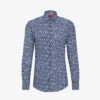 Hugo Floral-print Square-cuff Slim-fit Cotton Shirt -Selfidges Launches R04101057 NAVY M