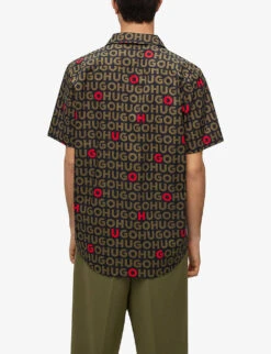 Hugo Logo-print Relaxed-fit Cotton Shirt 10 Hugo Logo-print Relaxed-fit Cotton Shirt -Selfidges Launches R04101131 OPENGREEN ALT03