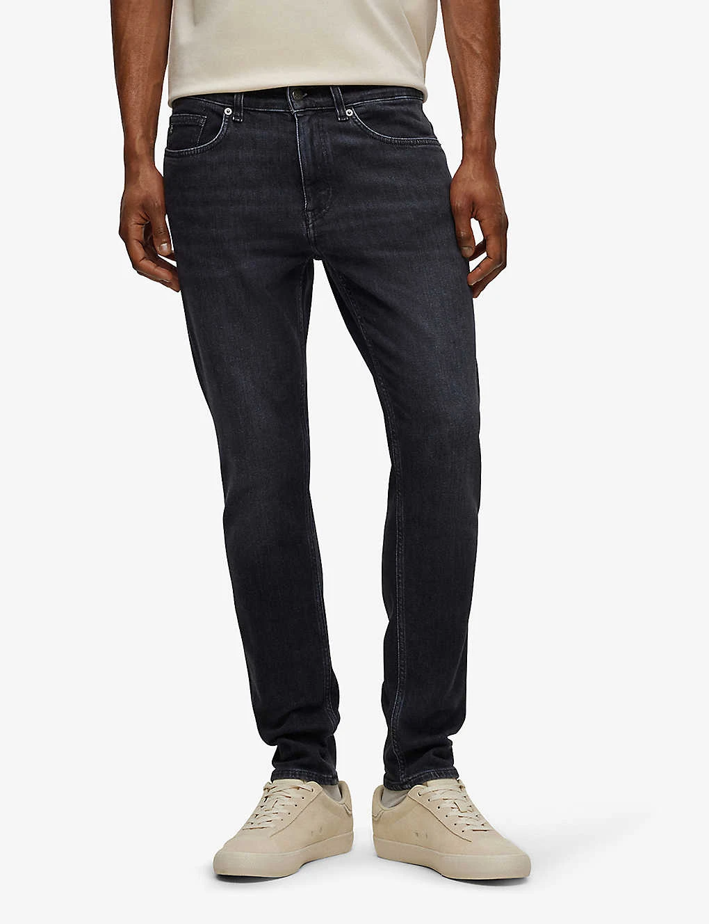 Boss Washed Slim-fit Straight-leg Stretch-denim Jeans 5 Boss Washed Slim-fit Straight-leg Stretch-denim Jeans - Image 3