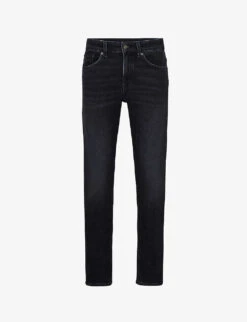 Boss Washed Slim-fit Straight-leg Stretch-denim Jeans