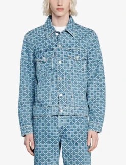Sandro Cross Chequered Denim Jacket -Selfidges Launches R04102266 DENIMJEAN ALT02