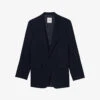 Sandro Single-breasted Loose-fit Virgin-wool Suit Jacket 2 Sandro Single-breasted Loose-fit Virgin-wool Suit Jacket -Selfidges Launches R04102274 BLEUS M