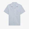Reiss Saka Regular-fit Short-sleeve Cotton-blend Shirt -Selfidges Launches R04103907 BLUEWHITE M