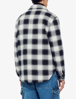 Sandro Quilted Check-print Cotton Jacket 10 Sandro Quilted Check-print Cotton Jacket -Selfidges Launches R04110488 NOIRGRIS ALT03