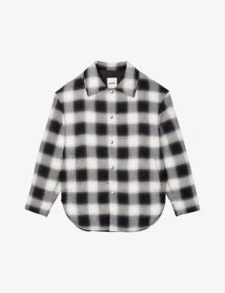 Sandro Quilted Check-print Cotton Jacket