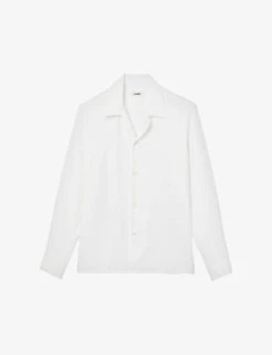 Sandro Requin Revere-collar Woven Shirt