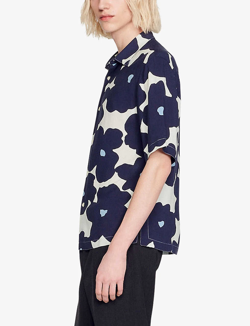 Sandro Flower-print Short-sleeved Woven Shirt 5 Sandro Flower-print Short-sleeved Woven Shirt - Image 3