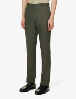 PAUL SMITH Single-breasted Regular-fit Linen Suit 16 PAUL SMITH Single-breasted Regular-fit Linen Suit -Selfidges Launches R04114878 GREEN ALT06