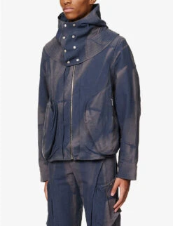 Sun-bleached Slip-pocketed Relaxed-fit Cotton And Linen-blend Hooded Jacket 9 Sun-bleached Slip-pocketed Relaxed-fit Cotton And Linen-blend Hooded Jacket -Selfidges Launches R04117079 NAVY ALT02