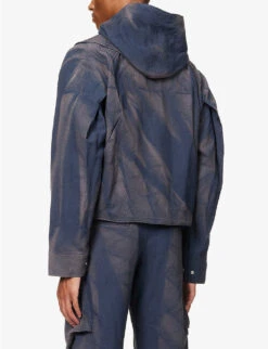 Sun-bleached Slip-pocketed Relaxed-fit Cotton And Linen-blend Hooded Jacket 10 Sun-bleached Slip-pocketed Relaxed-fit Cotton And Linen-blend Hooded Jacket -Selfidges Launches R04117079 NAVY ALT03