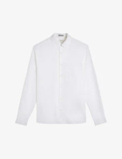 Ted Baker Kingwel Long-sleeved Linen And Cotton-blend Shirt