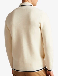 Ted Baker Coploe Contrast-stripe Knitted Cardigan -Selfidges Launches R04122380 WHITE ALT03