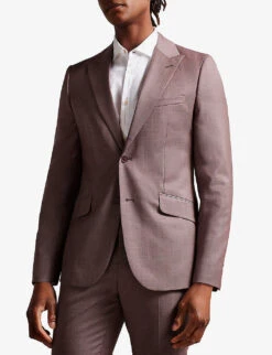 Ted Baker Slim-fit Single-breasted Wool Blazer -Selfidges Launches R04122385 MIDPINK ALT02
