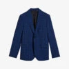 Ted Baker Apolloj Check-pattern Slim-fit Wool Suit Jacket -Selfidges Launches R04122387 DKBLUE M