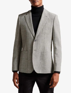 Ted Baker Luccaj Slim-fit Wool Jacket -Selfidges Launches R04122389 GREY ALT02