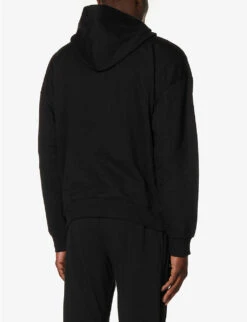 Calvin Klein Logo-print Relaxed-fit Cotton-jersey Hoody -Selfidges Launches R04123679 BLACK ALT03