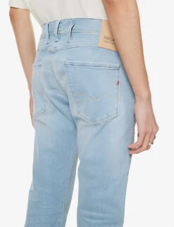 Replay Anbass Faded-wash Tapered Slim-fit Stretch-denim Jeans -Selfidges Launches R04125084 LIGHTBLUE ALT05
