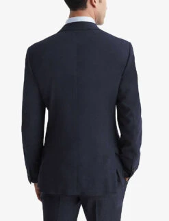 Reiss Dunn Checked Slim-fit Wool Blazer -Selfidges Launches R04125333 NAVY ALT03