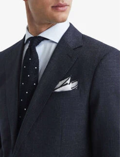 Reiss Dunn Checked Slim-fit Wool Blazer -Selfidges Launches R04125333 NAVY ALT04