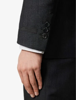 Prada Single-breasted Notched-lapel Wool-blend Jacket -Selfidges Launches R04125439 ANTHRACITE ALT05
