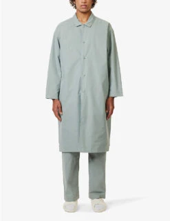 ESSENTIALS Brand-print Relaxed-fit Cotton-blend Coat -Selfidges Launches R04126222 SYCAMORE ALT02