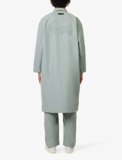 ESSENTIALS Brand-print Relaxed-fit Cotton-blend Coat -Selfidges Launches R04126222 SYCAMORE ALT03