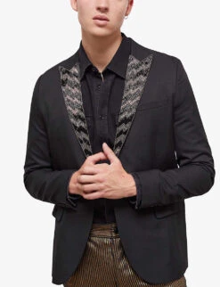 THE KOOPLES Embroidered-collar Single-breasted Woven Blazer 9 THE KOOPLES Embroidered-collar Single-breasted Woven Blazer -Selfidges Launches R04127732 BLA01 ALT02