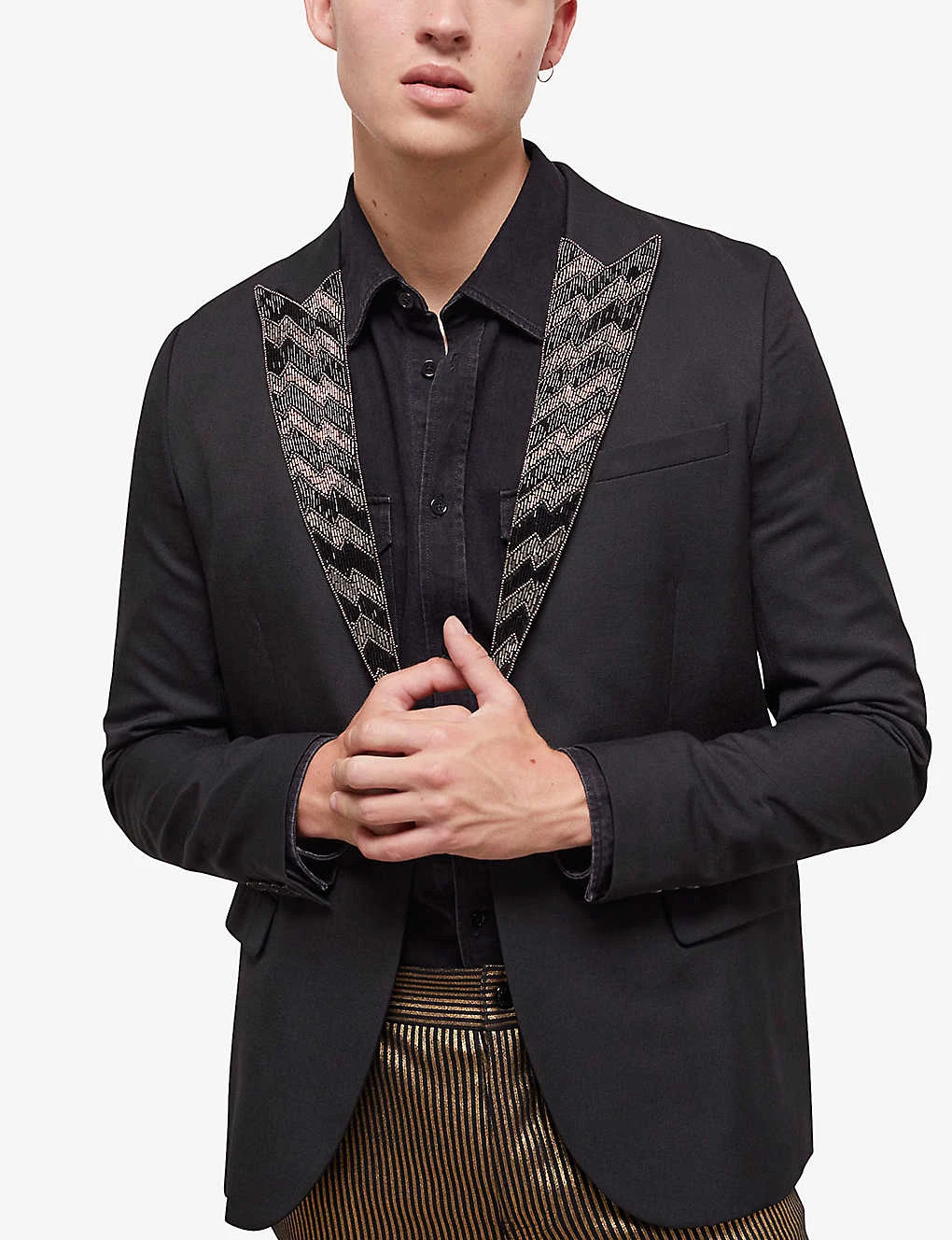 THE KOOPLES Embroidered-collar Single-breasted Woven Blazer 5 THE KOOPLES Embroidered-collar Single-breasted Woven Blazer - Image 3
