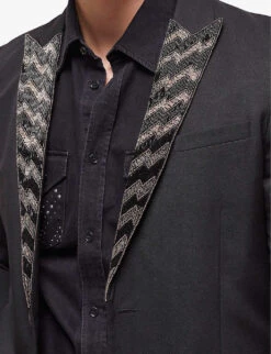 THE KOOPLES Embroidered-collar Single-breasted Woven Blazer 11 THE KOOPLES Embroidered-collar Single-breasted Woven Blazer -Selfidges Launches R04127732 BLA01 ALT04