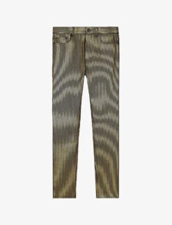 THE KOOPLES Stripe-pattern Slim-fit Stretch-cotton Jeans