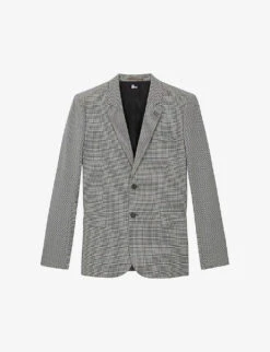 THE KOOPLES Houndstooth-motif Single-breasted Stretch-wool Suit Jacket