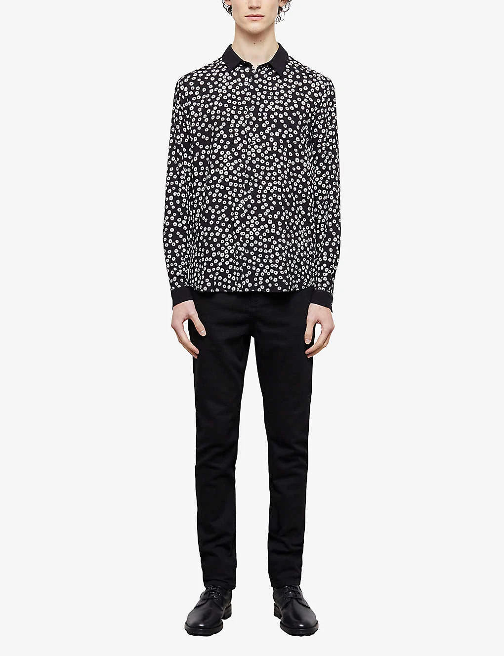 THE KOOPLES Abstract-print Contrast-collar Woven Shirt 5 THE KOOPLES Abstract-print Contrast-collar Woven Shirt - Image 3