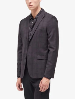 THE KOOPLES Checked Single-breasted Stretch-woven Suit Jacket -Selfidges Launches R04127973 BLA01 ALT02