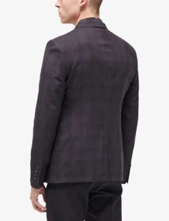 THE KOOPLES Checked Single-breasted Stretch-woven Suit Jacket -Selfidges Launches R04127973 BLA01 ALT03